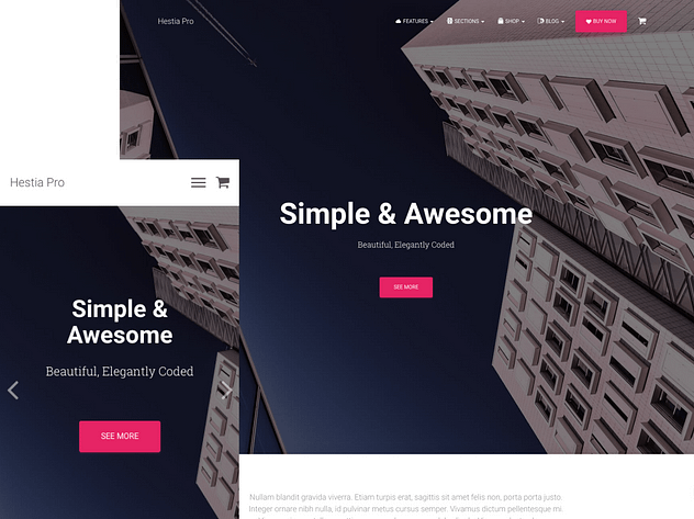 Hestia PRO WordPress Theme @ Mxthemes