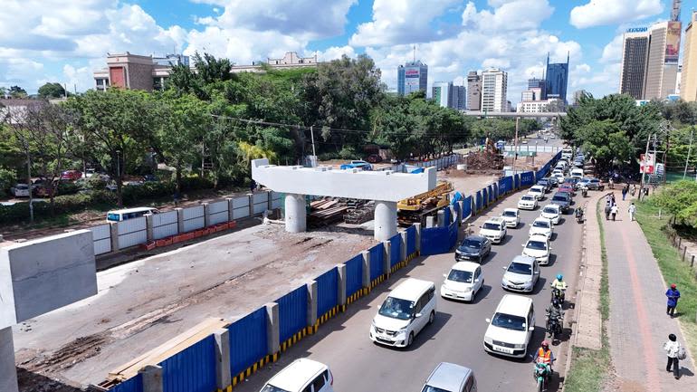 A viaduct under construction along Kenyatta Avenue in Nairobi. /RAYMOND OMOLLO