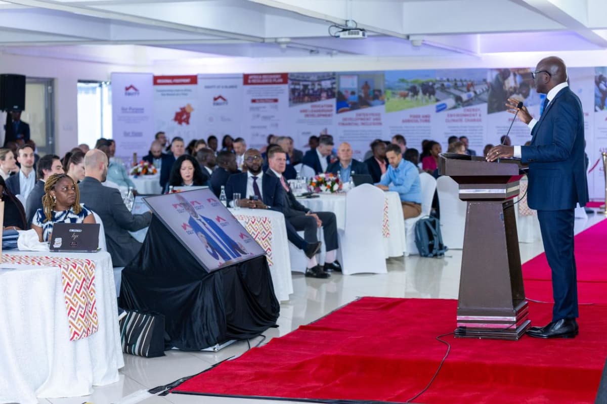 Equity Bank MD Moses Nyabanda addresses Slovak delegates and Kenyan businesses engaging at a B2B forum at Equity Centre on Wednesday, June 10, 2026
