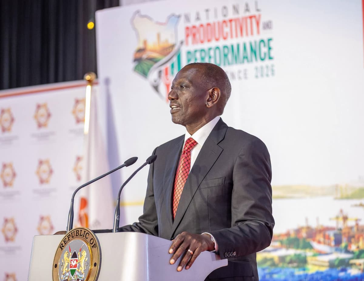 President William Ruto addressing the National Productivity and Performance Conference, Kenya School of Government in Nairobi, June 19, 2026. /PCSA