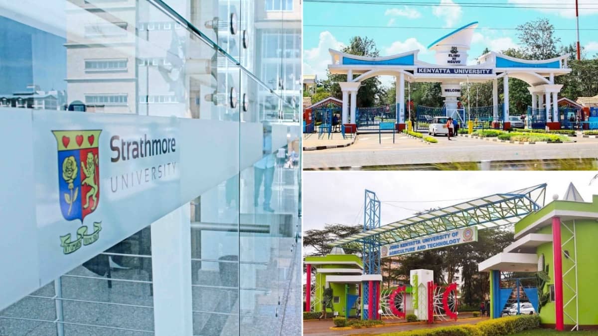 Collage of Strathmore University, Kenyatta University and Jomo Kenyatta University of Agriculture and Technology (JKUAT). /VANTAGE KE