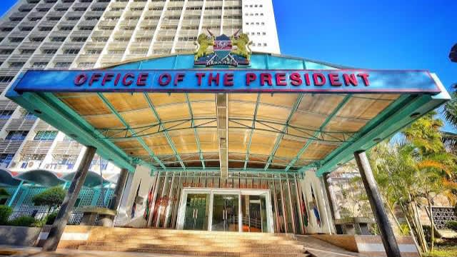 Photo of the entrance to the Office of the President along Harambee Avenue, Nairobi. /KENYA PIXELS