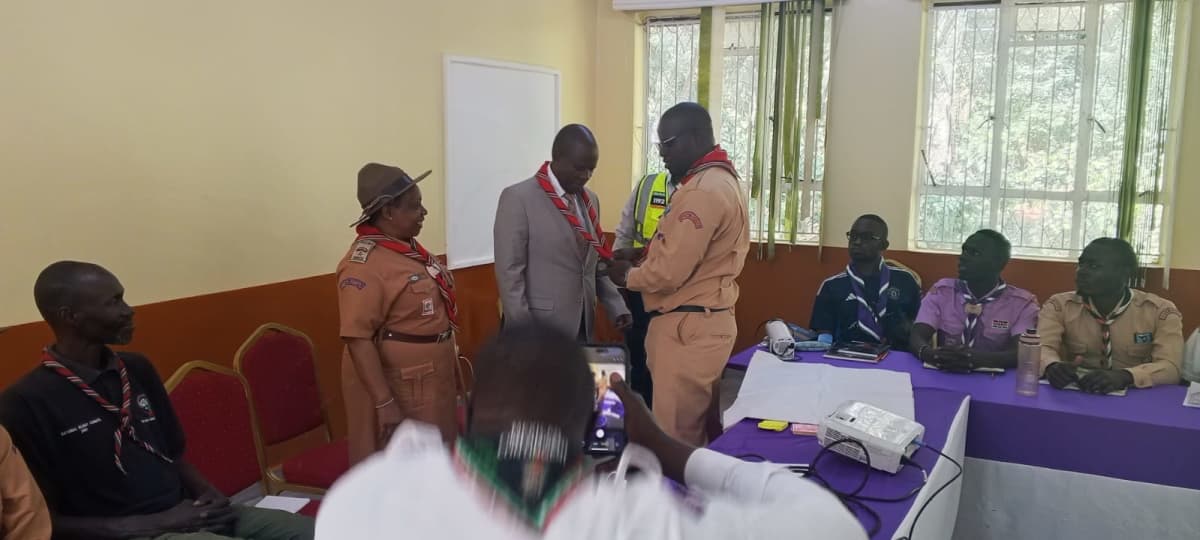 Scouts and NACADA officials during the 2026 Regional Inter-Patrol Competitions at the Kenya Scouts Association Headquarters, Rowallan Scouts Camp in Nairobi on July 3, 2026. /NACADA