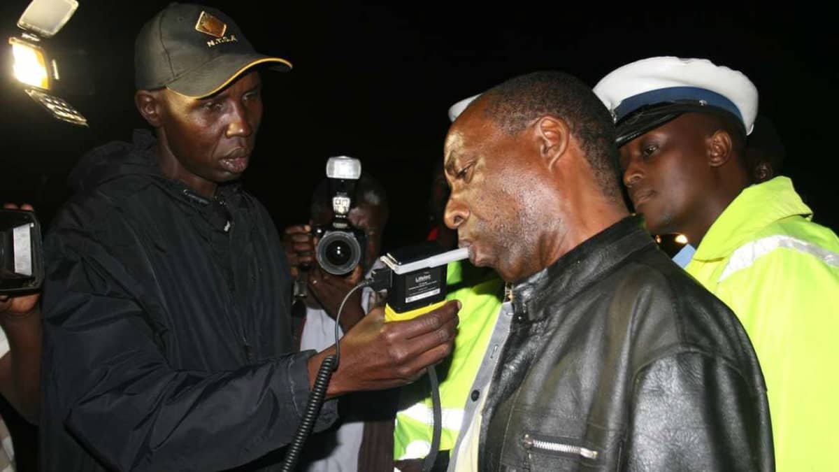 Photo of police officers carrying out a past alcoblow crackdown. /NAIROBI LEO
