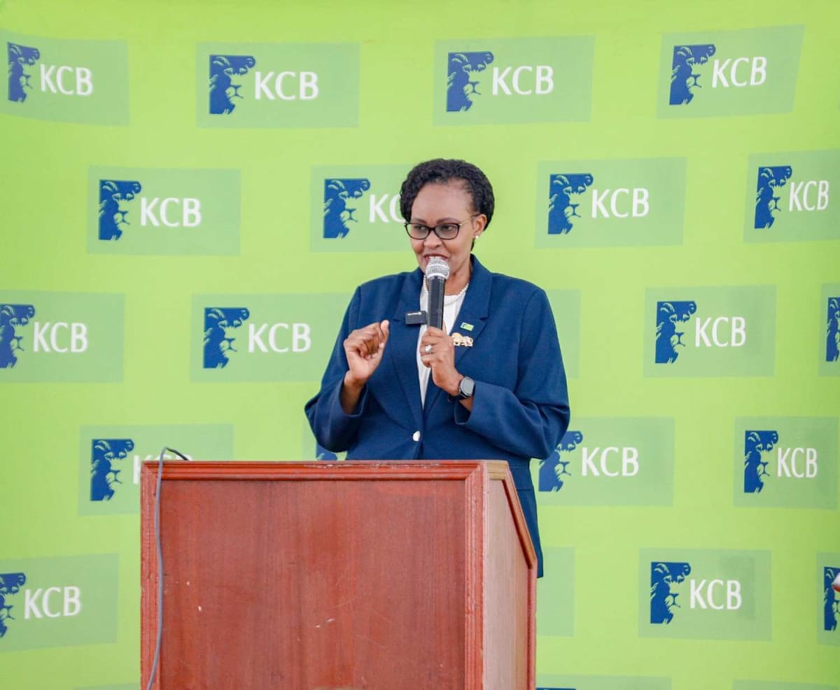 KCB Bank Kenya Managing Director, Annastacia Kimtai during the MoU signing ceremony with public universities to support the financing of their transition to cleaner, more efficient and climate-resilient campuses. /PHOTO