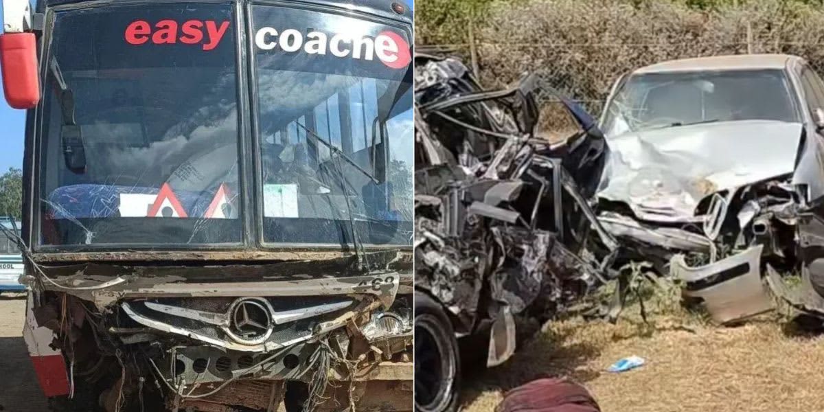 Screengrabs of the aftermath of the Kikopey Accident along the Gilgil Nakuru Highway on Sunday, September 13, that saw 5 people of the same family die. /VANTAGE KE