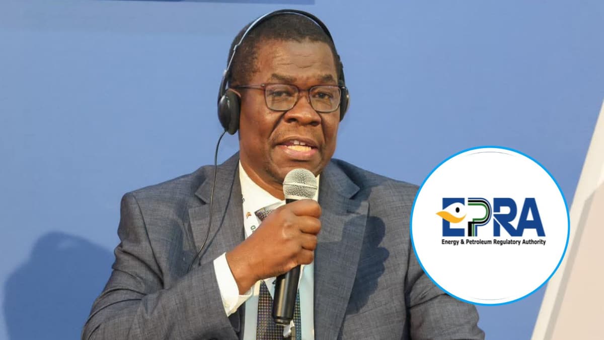 A photo of CS Opiyo Wandayi speaking in a past event and an insert of EPRA logo. /OPIYO WANDAYI.EPRA