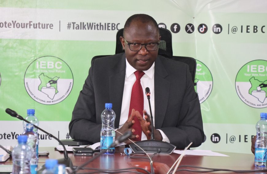 IEBC Chairperson Erastus Ethekon during a meeting at the Commission offices on February 12, 2026. /INDEPENDENT ELECTORAL & BOUNDARIES COMMISSION