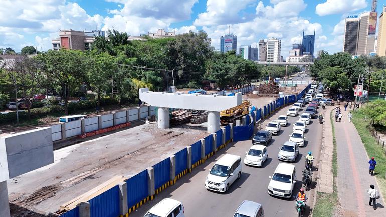 A viaduct under construction along Kenyatta Avenue in Nairobi. /RAYMOND OMOLLO