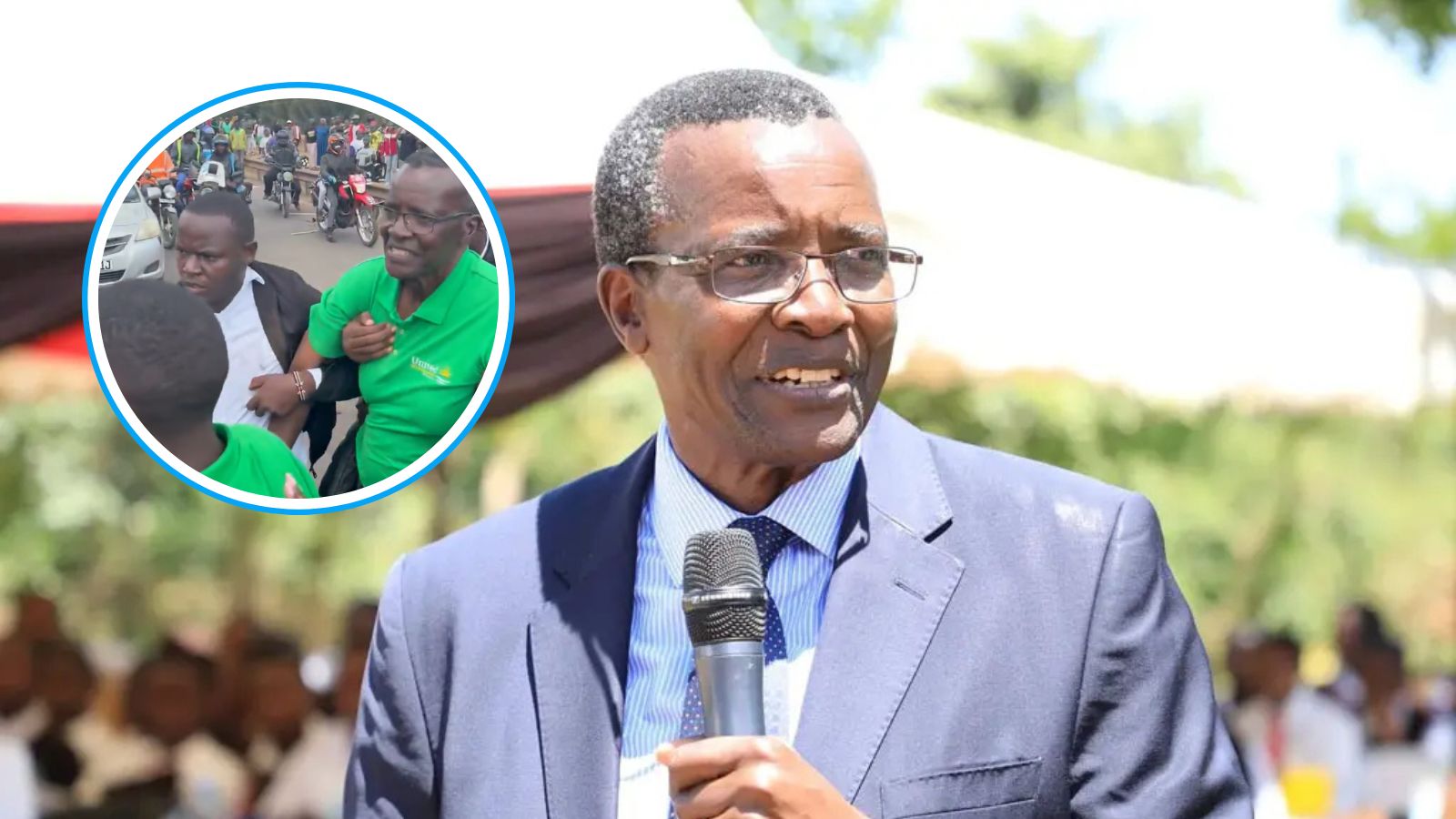 Photo collage of former Chief Justice David Maraga who was arrested during protests near Nairobi National Park on June 8, 2026. /VANTAGE KE