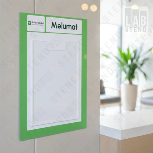Məlumat Stendi (Divar Tipi), məlumat tutucu, Wall-mounted information stand, Информационная стойка (настенная)