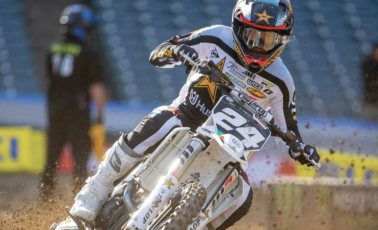 Gaerne rider on track