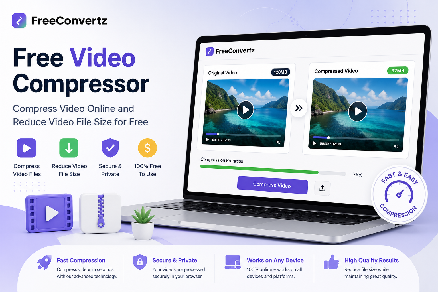 Free Video Compressor: Compress Video Online and Reduce Video File Size for Free