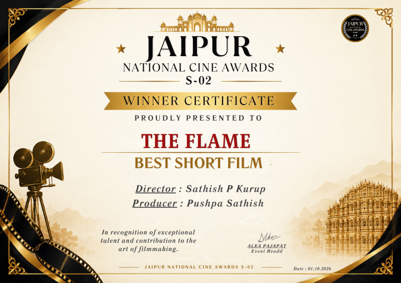 Awards for the short mivie THE FLAME
