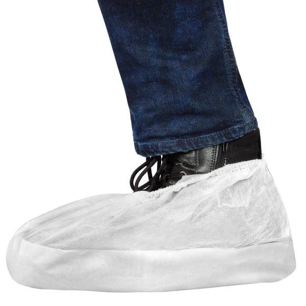 Überziehschuhe Einweg PP-Vlies weiß rutschhemmende Sohle extra groß, DS SafetyWear