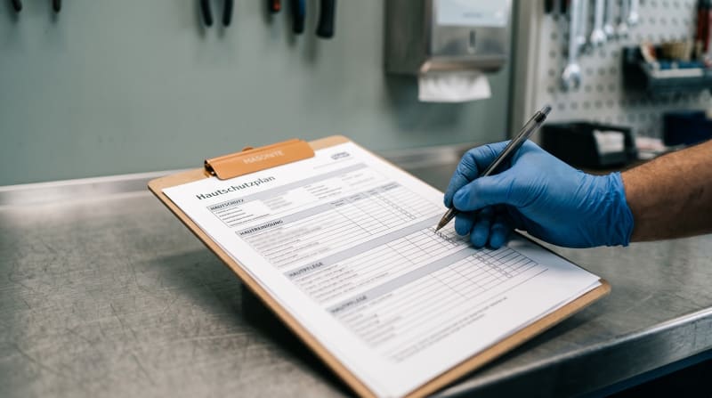 Dokumentation des Hautschutzplans im Werkstatt-Audit