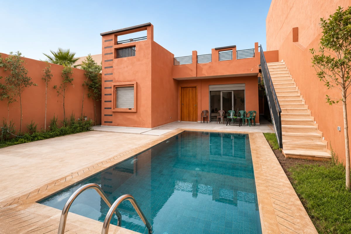 Villa — Villa Himri avec piscine et terrain de 300 m², route de Fès