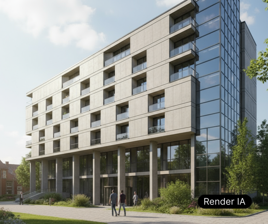 Render de edificio modelo 3D