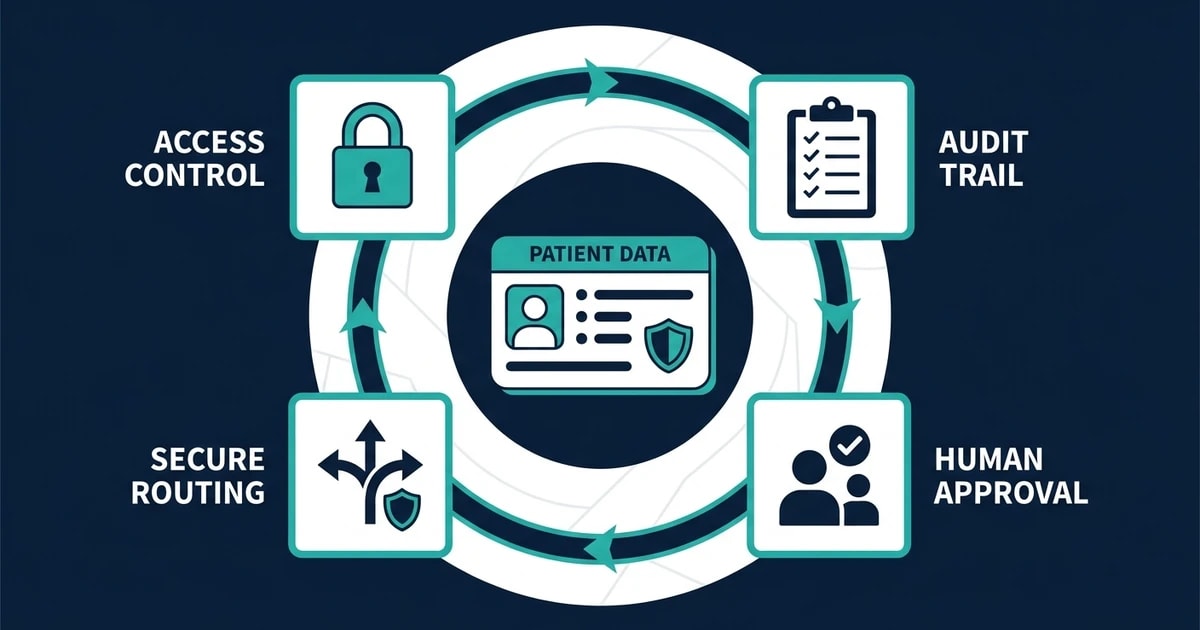 Access Control, Audit Trail, Human Approval, Secure Routing