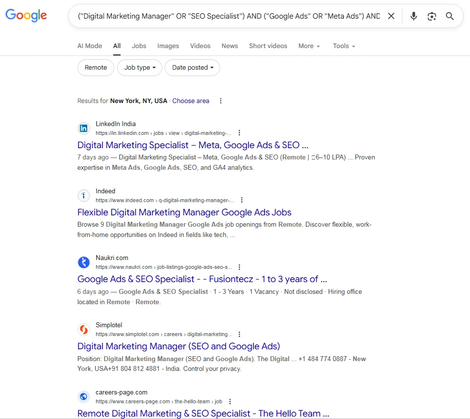 Google search images showing how boolean search works