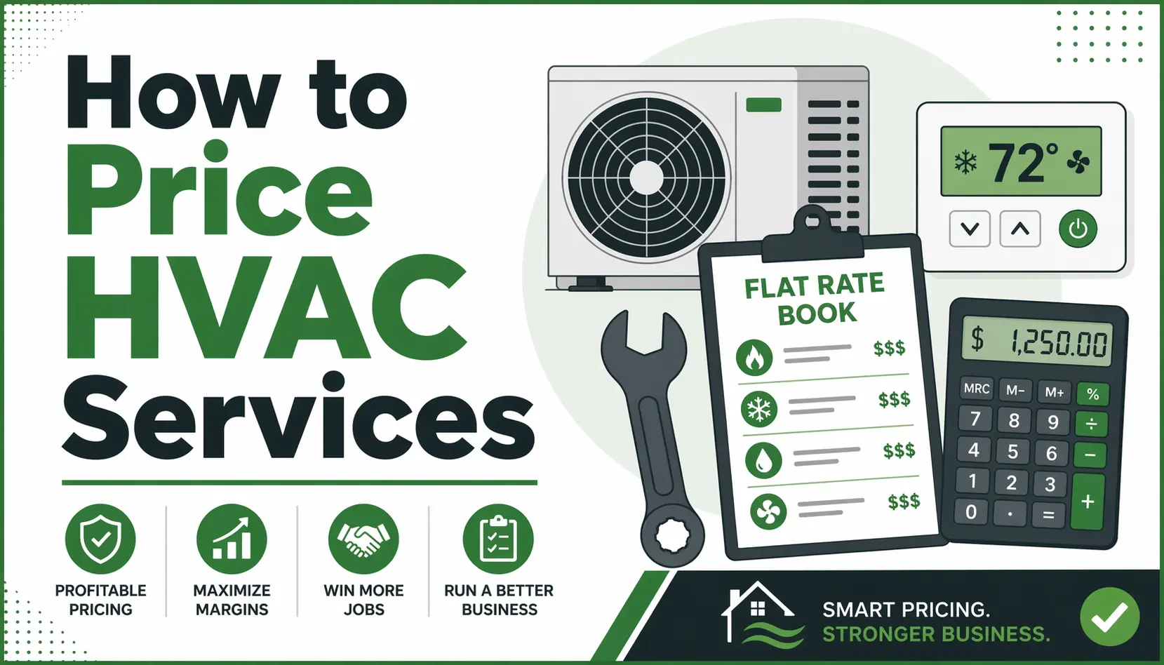 Descubra como os contratantes de HVAC calculam uma tarifa horária real, constroem um catálogo de preços fixos e deixam de cobrar menos do que deveriam em cada trabalho.