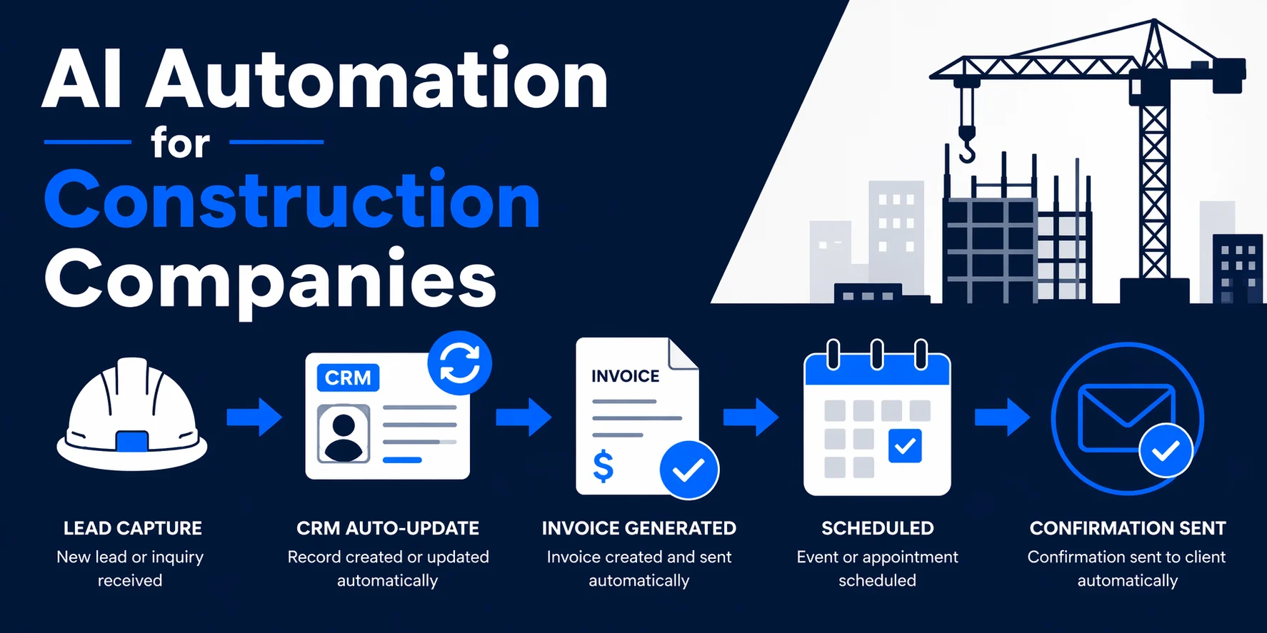 Find out how construction companies automate CRM updates, invoicing, and follow-up to recover 10+ admin hours a week without changing their software.