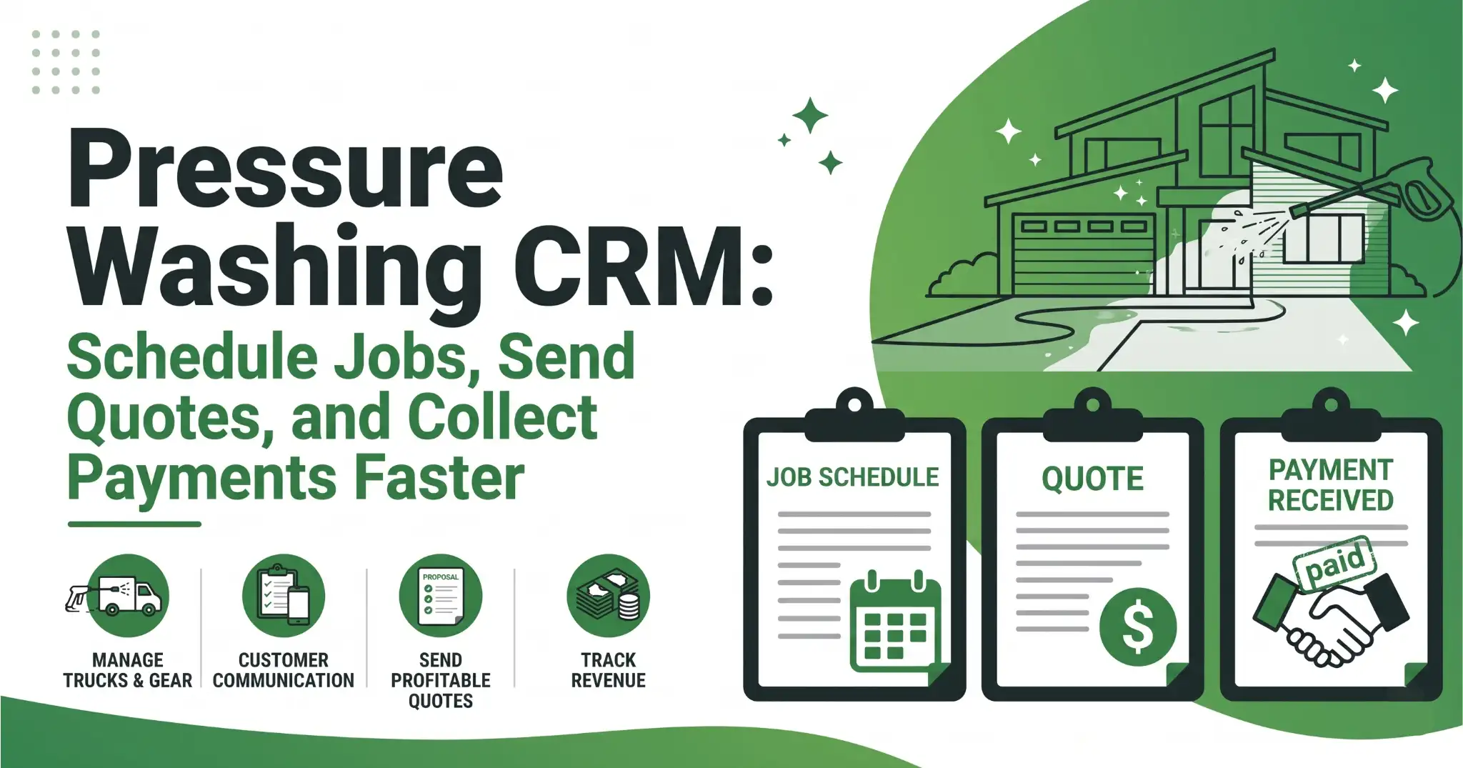 Pressure Washing CRM: Schedule Jobs, Send Quotes, and Collect Payments Faster