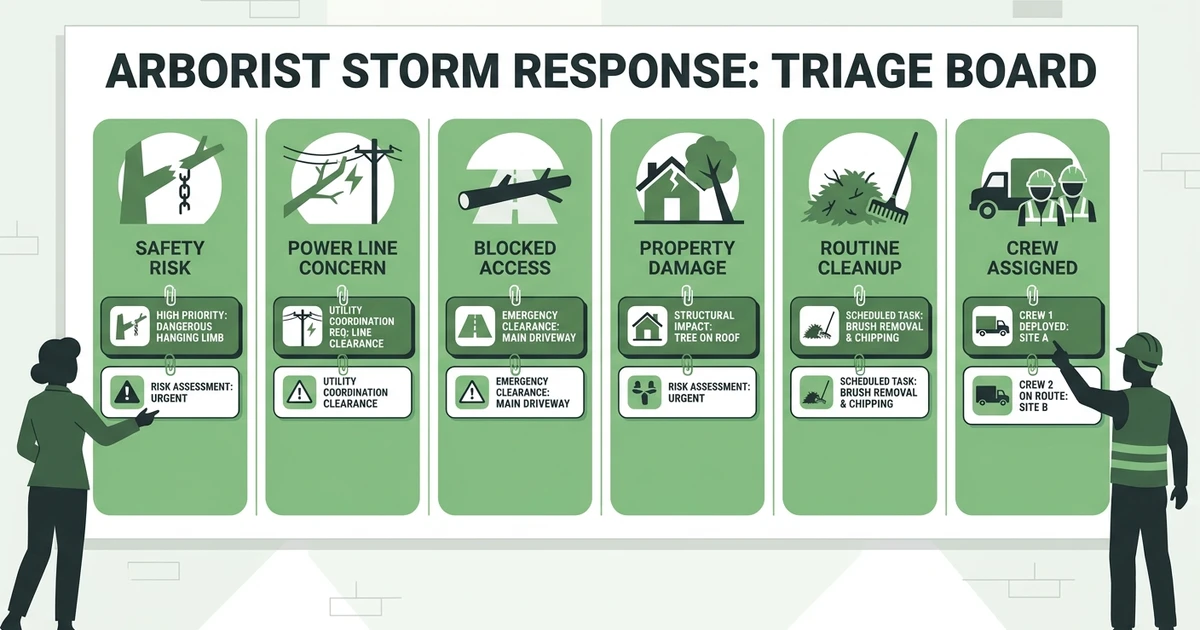 Safety Risk, Power Line Concern, Blocked Access, Property Damage, Routine Cleanup, Crew Assigned