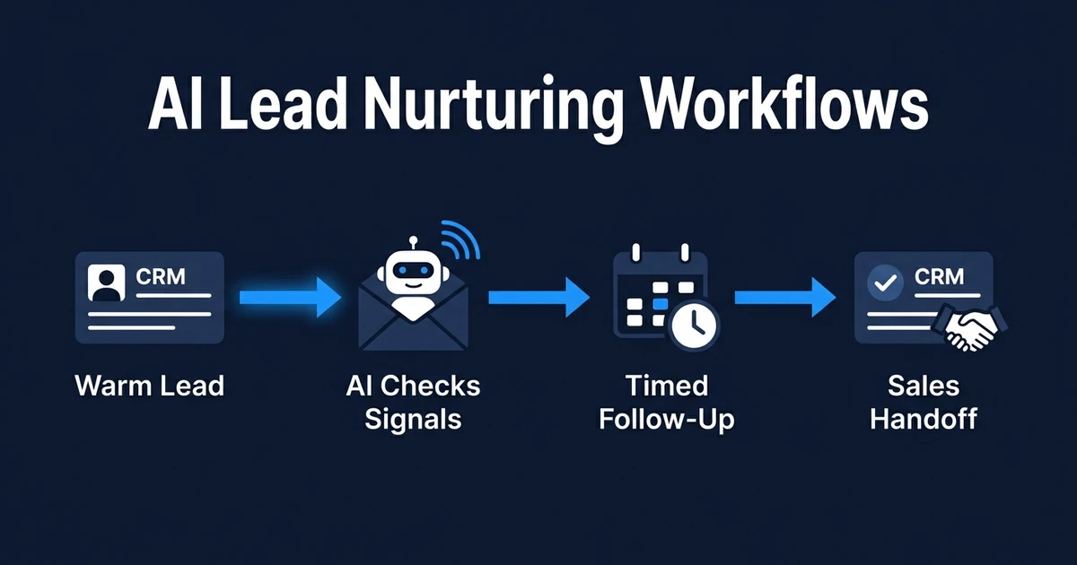 Découvrez comment les workflows de nurturing avec AI gardent les prospects engagés après le premier contact et renvoient les leads prêts vers les ventes.