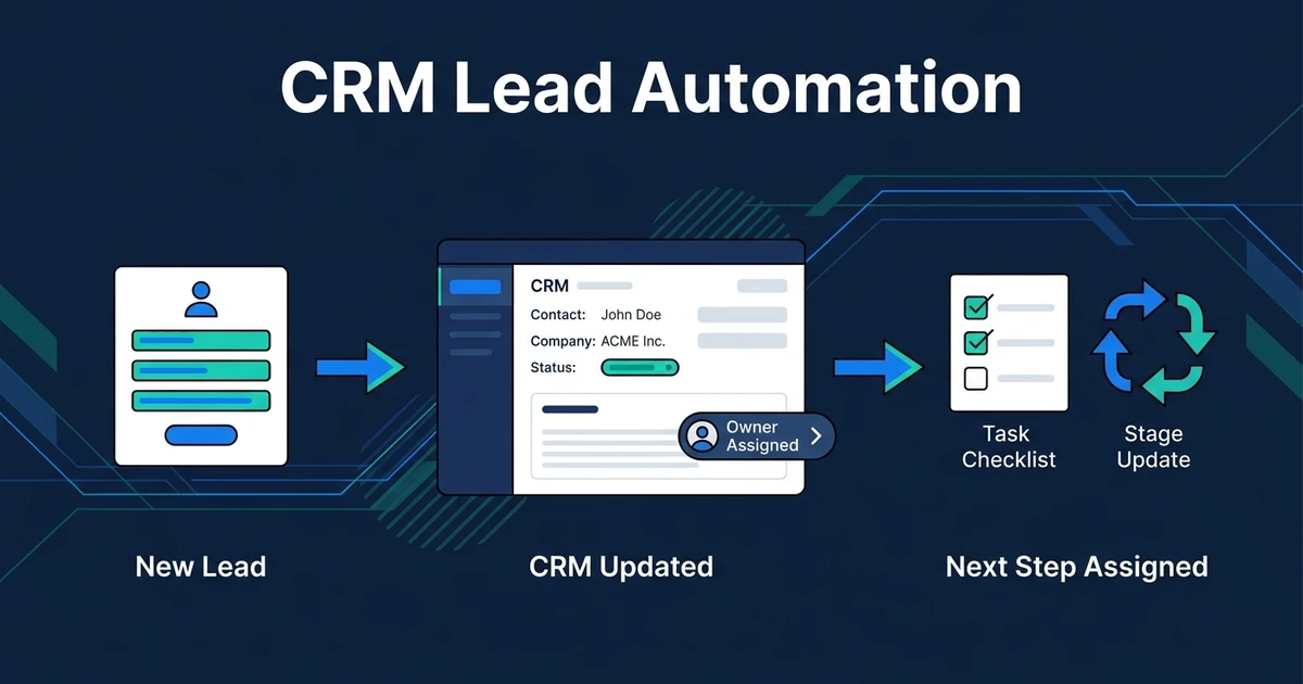 Vea cómo CRM lead automation actualiza registros, responsables, etapas y próximos pasos para que su equipo deje de perseguir tareas manuales.