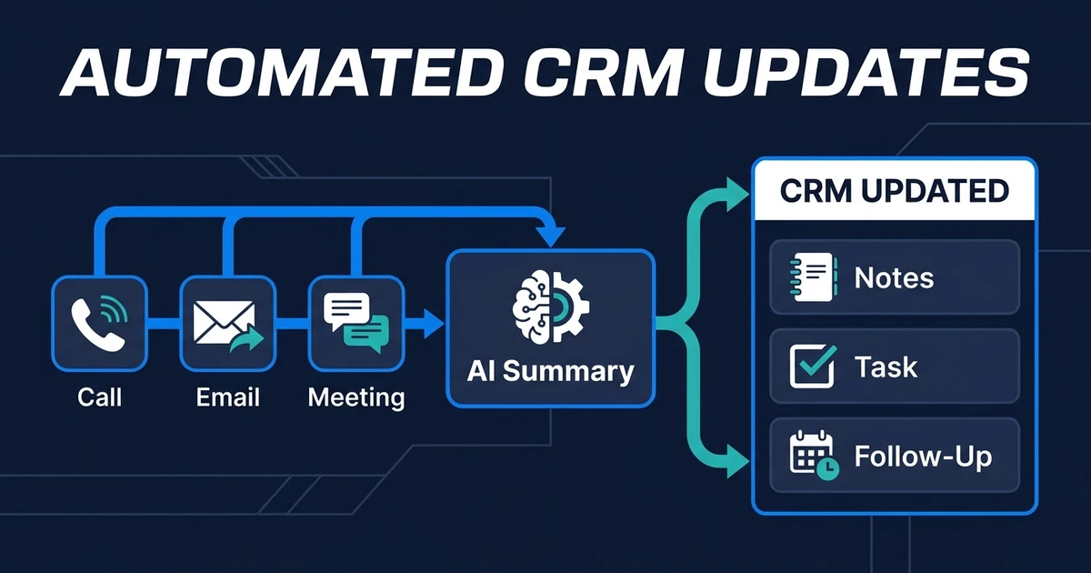 Sehen Sie, wie automatisierte CRM-Updates Anrufe, E-Mails und Meetings in aktuelle Datensätze, Aufgaben und Follow-ups umwandeln, ohne manuelle CRM-Bereinigung.