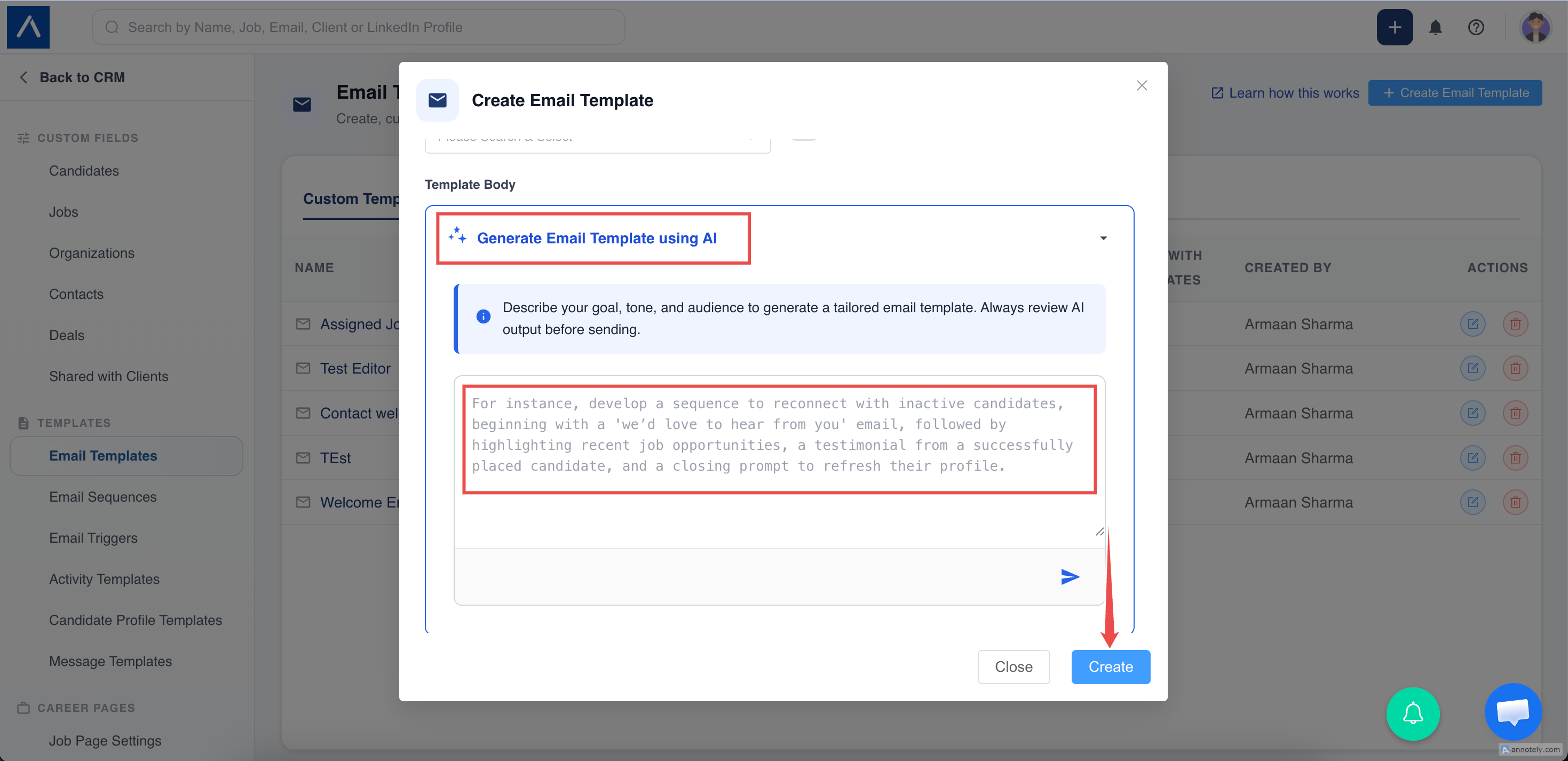 AI-generated email template