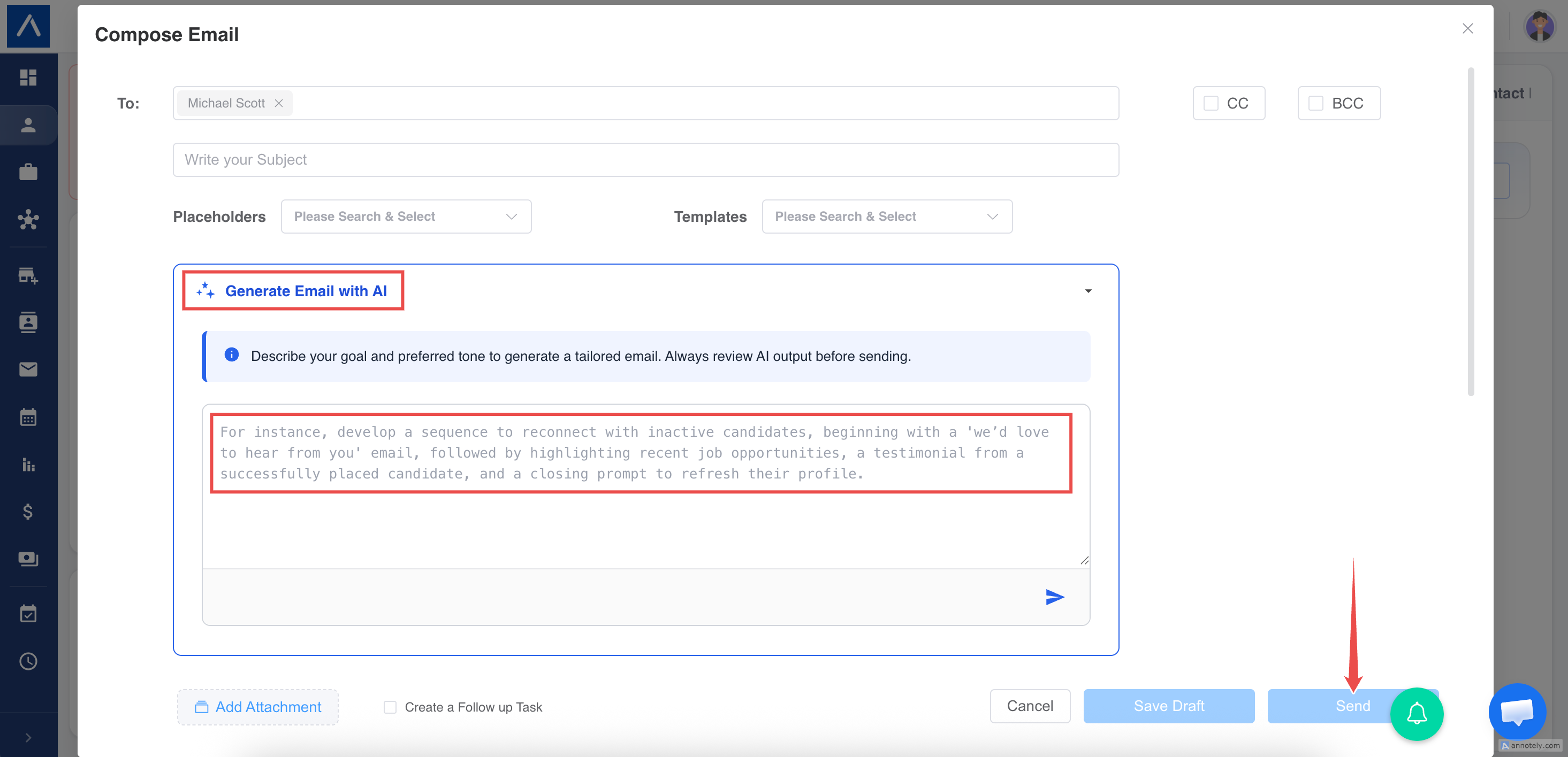 Generate AI email from prompt