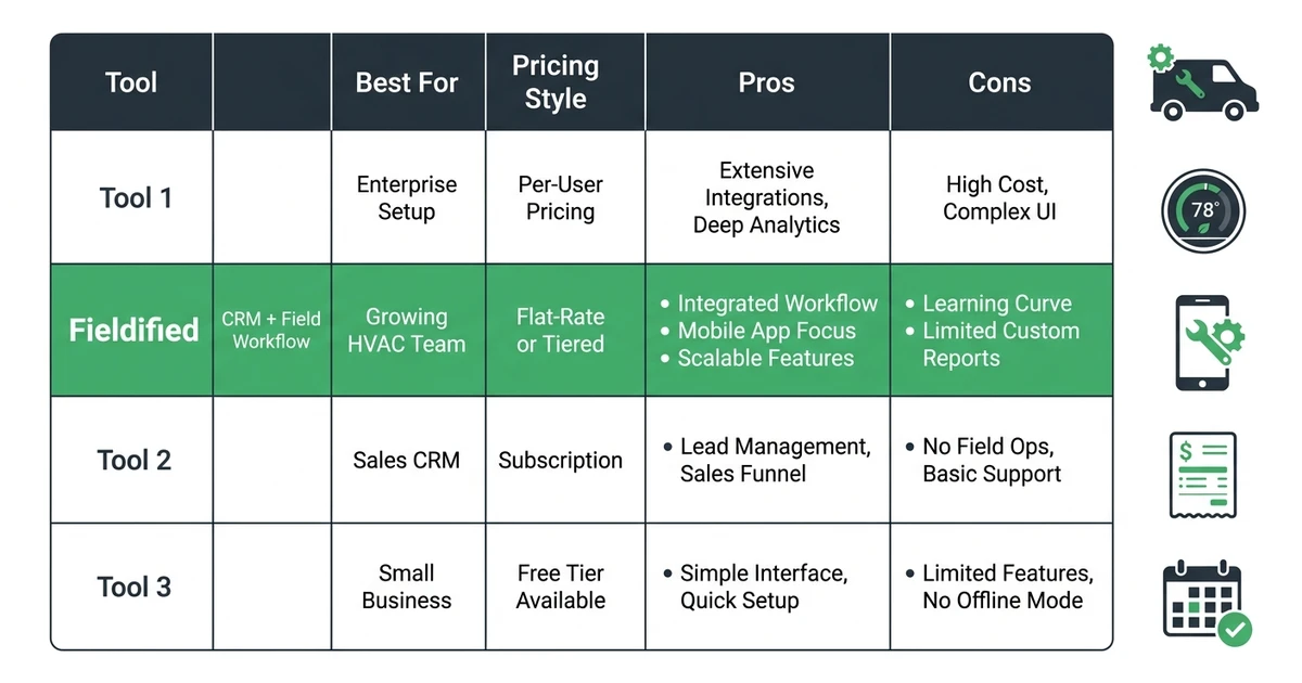 HVAC CRM comparison for growing teams