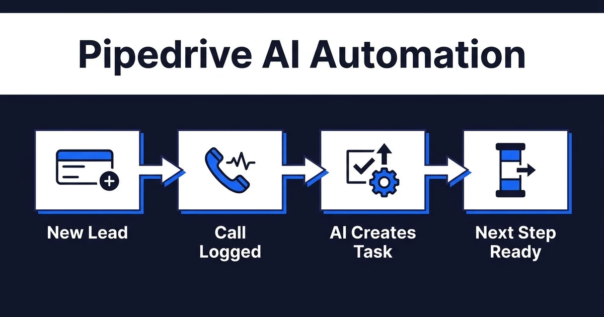 Zie hoe AI Pipedrive-deals, activiteiten, notities, e-mailopvolging, fase-updates en pipelinechecks automatiseert zonder extra salesadmin voor het team.