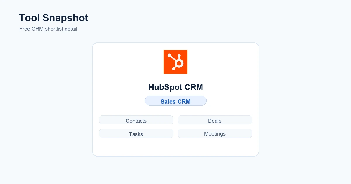Contacts, Deals, Tasks, Meetings