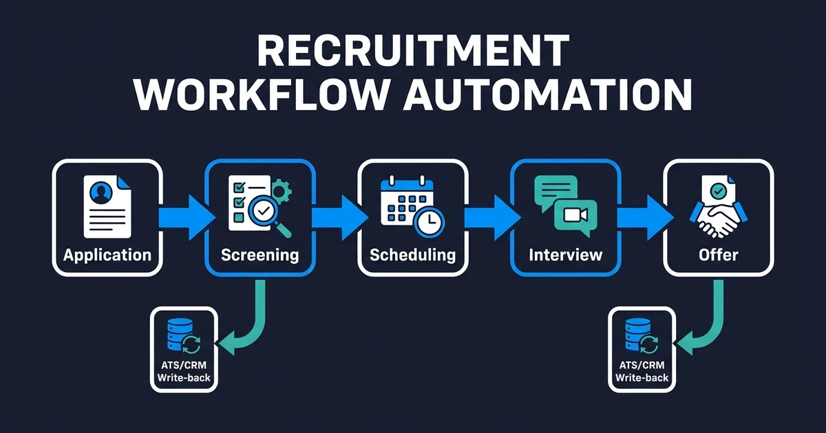Steuern Sie Hiring von Intake bis Angebot, automatisieren Sie Handoffs und ATS-Updates und behalten Sie Menschen bei finalen Entscheidungen.