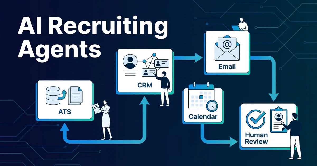 Découvrez comment les AI recruiting agents coordonnent l'admin entre ATS, CRM, e-mail et calendrier pendant que les recruiters gardent le contrôle.