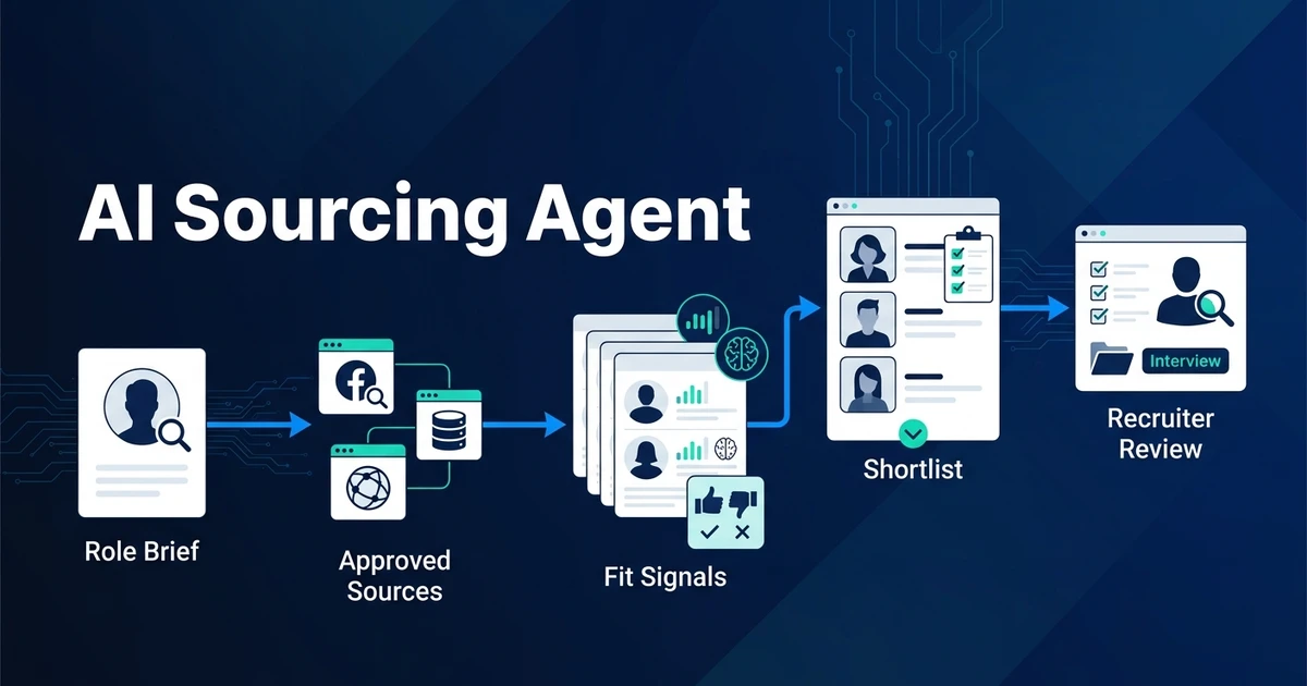 Build a recruiter-reviewed passive candidate pipeline with AI sourcing that organizes role criteria, fit signals, and outreach handoffs faster.