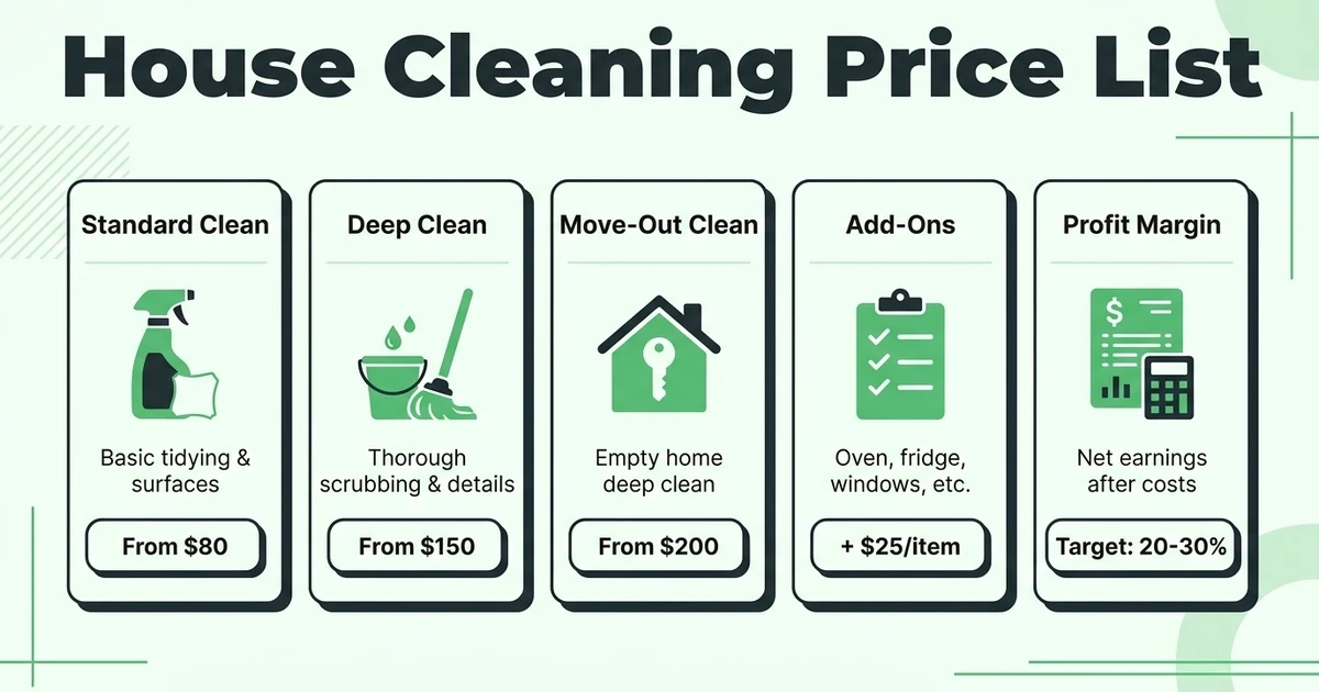 House Cleaning Price List Template: Build a Rate Sheet