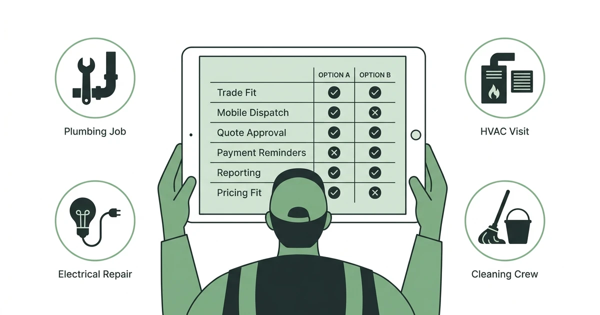 Trade Fit, Mobile Dispatch, Quote Approval, Payment Reminders, Reporting, Pricing Fit