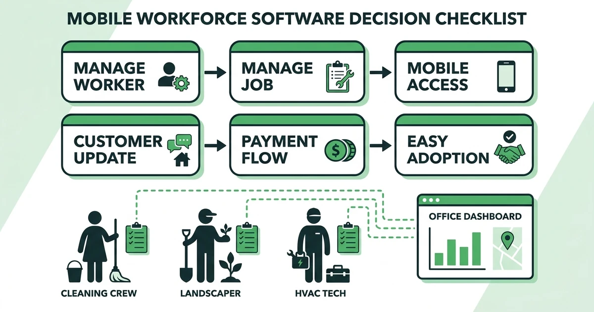Manage Worker, Manage Job, Mobile Access, Customer Update, Payment Flow, Easy Adoption