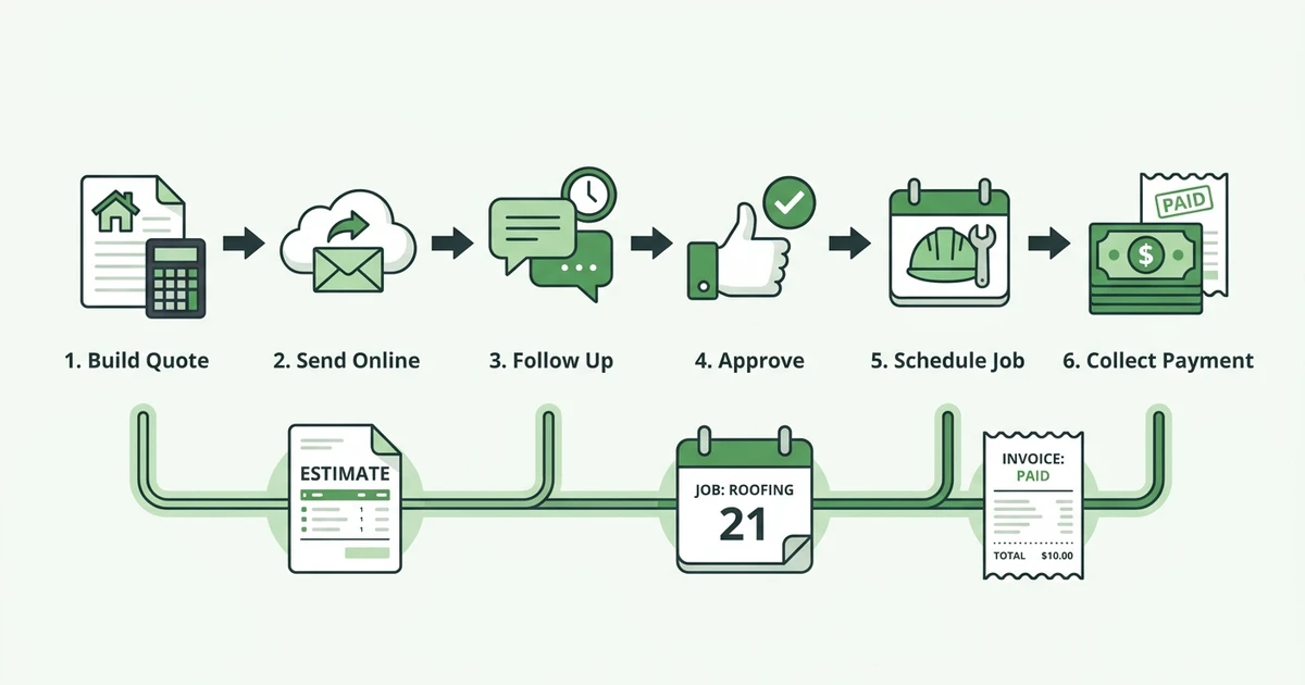 Build Quote, Send Online, Follow Up, Approve, Schedule Job, Collect Payment