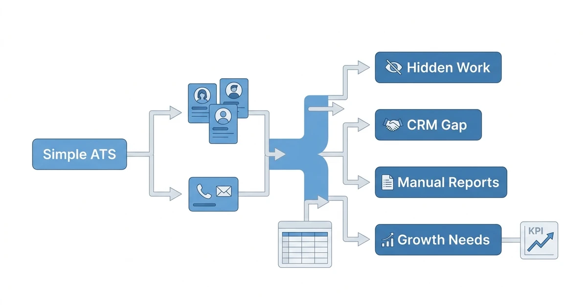 Simple ATS, Hidden Work, CRM Gap, Manual Reports, Growth Needs