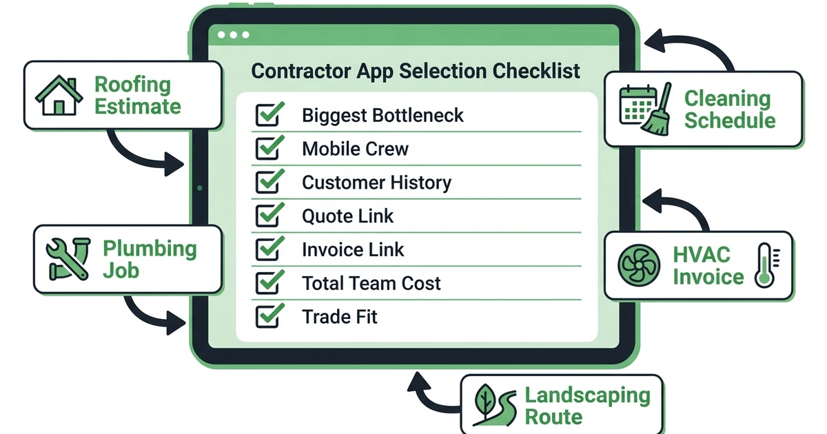 Biggest Bottleneck, Mobile Crew, Customer History, Quote Link, Invoice Link, Total Team Cost, Trade Fit