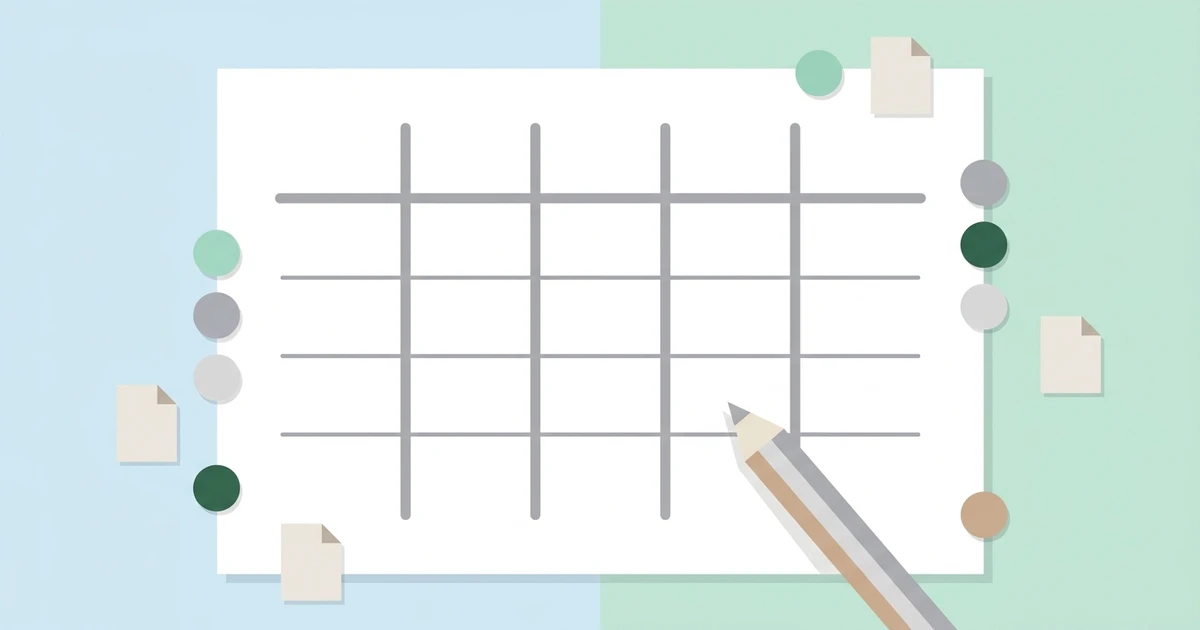 A text-free illustration of a blank quote classification matrix with neutral category markers.