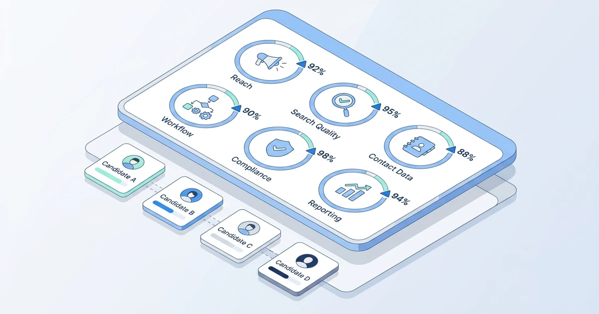 "Reach", "Search Quality", "Contact Data", "Workflow", "Compliance", "Reporting"