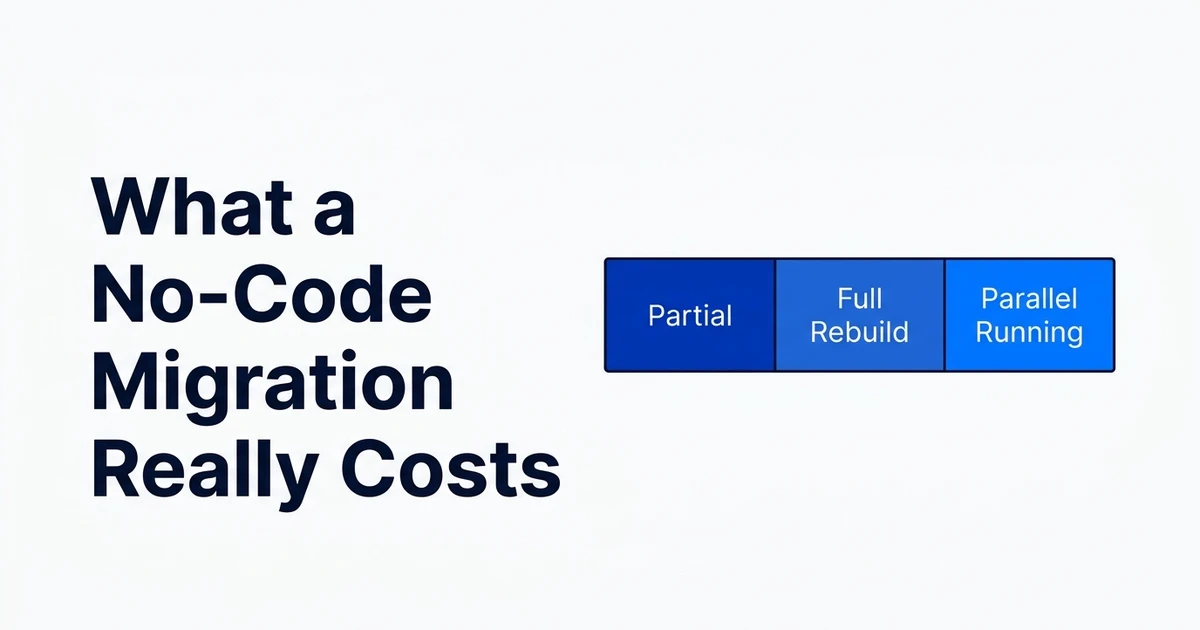 No-Code Migration Cost: What a Rebuild Actually Takes