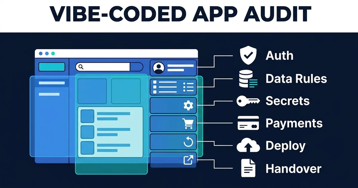 Find out what a senior engineering audit checks before your AI-built app takes real users, payments, private data, or investor diligence with confidence.