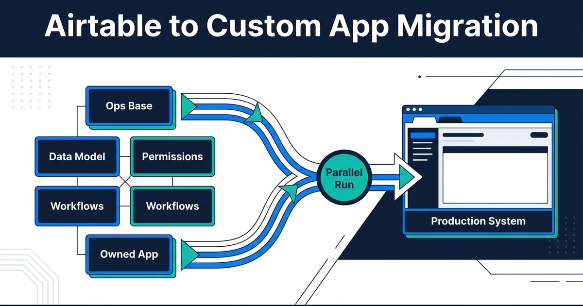 Use this migration guide to decide when your ops database should become owned software, what to rebuild, what to leave behind, and how to phase it.